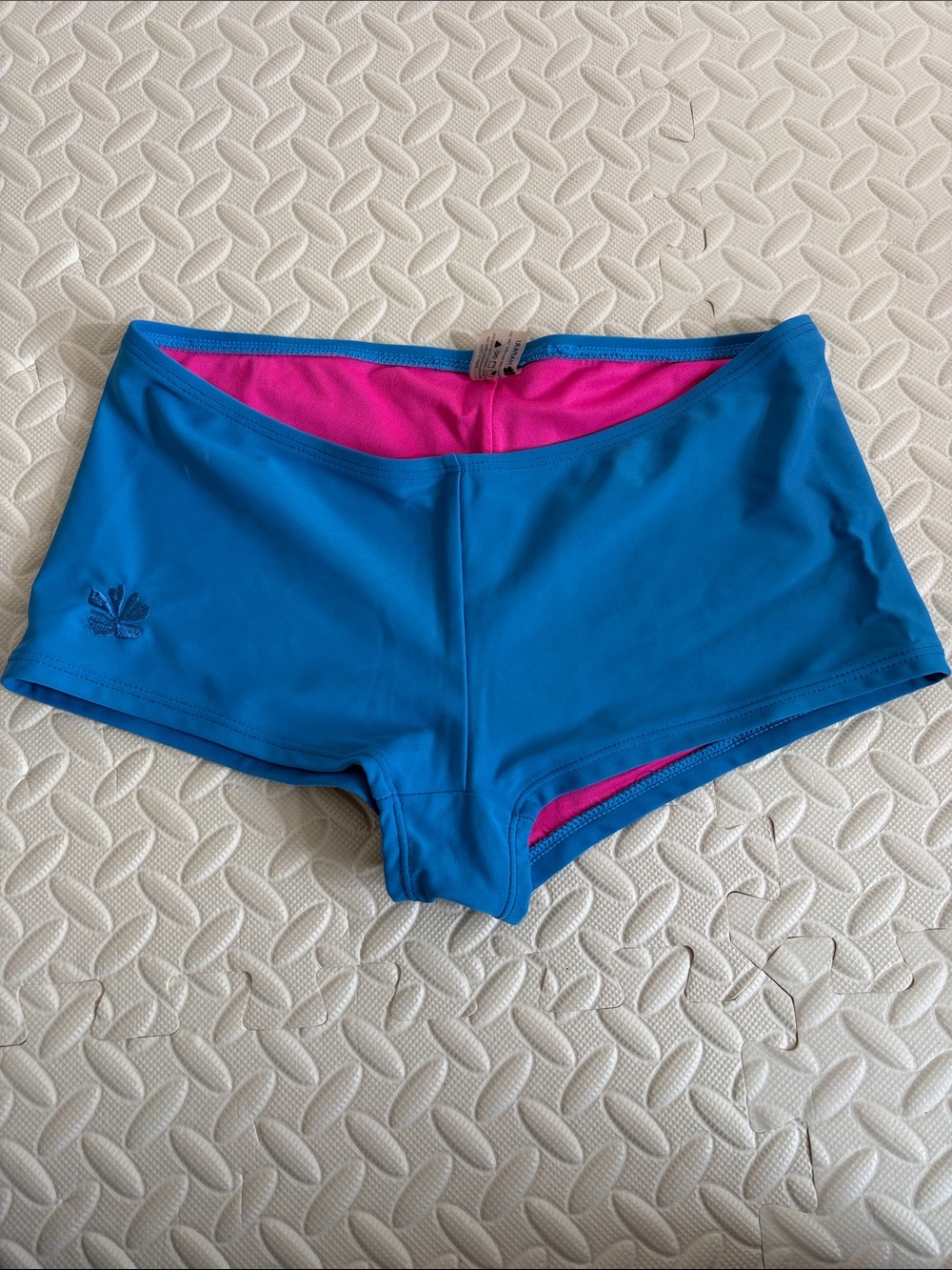 Hapari Blue Swim Boyshorts with Pink Lining Small